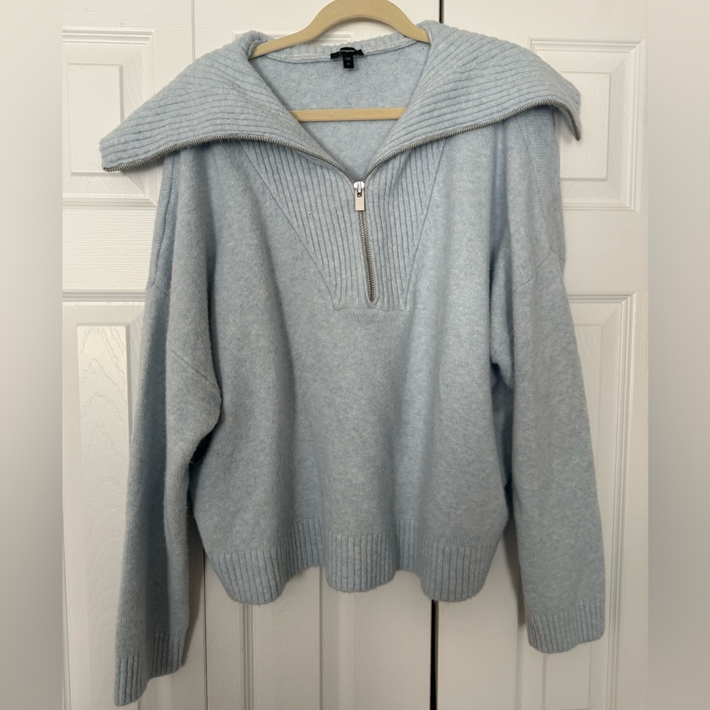 Express Light Blue Sweater size XL with zipper